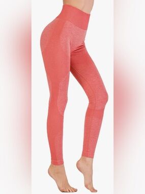 Coral Seamless High-Waist Leggings